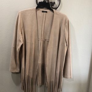 Tan suede fringed bottom jacket